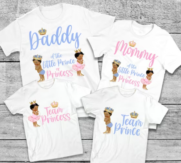 Kaos dengan tulisan little princess atau little prince
